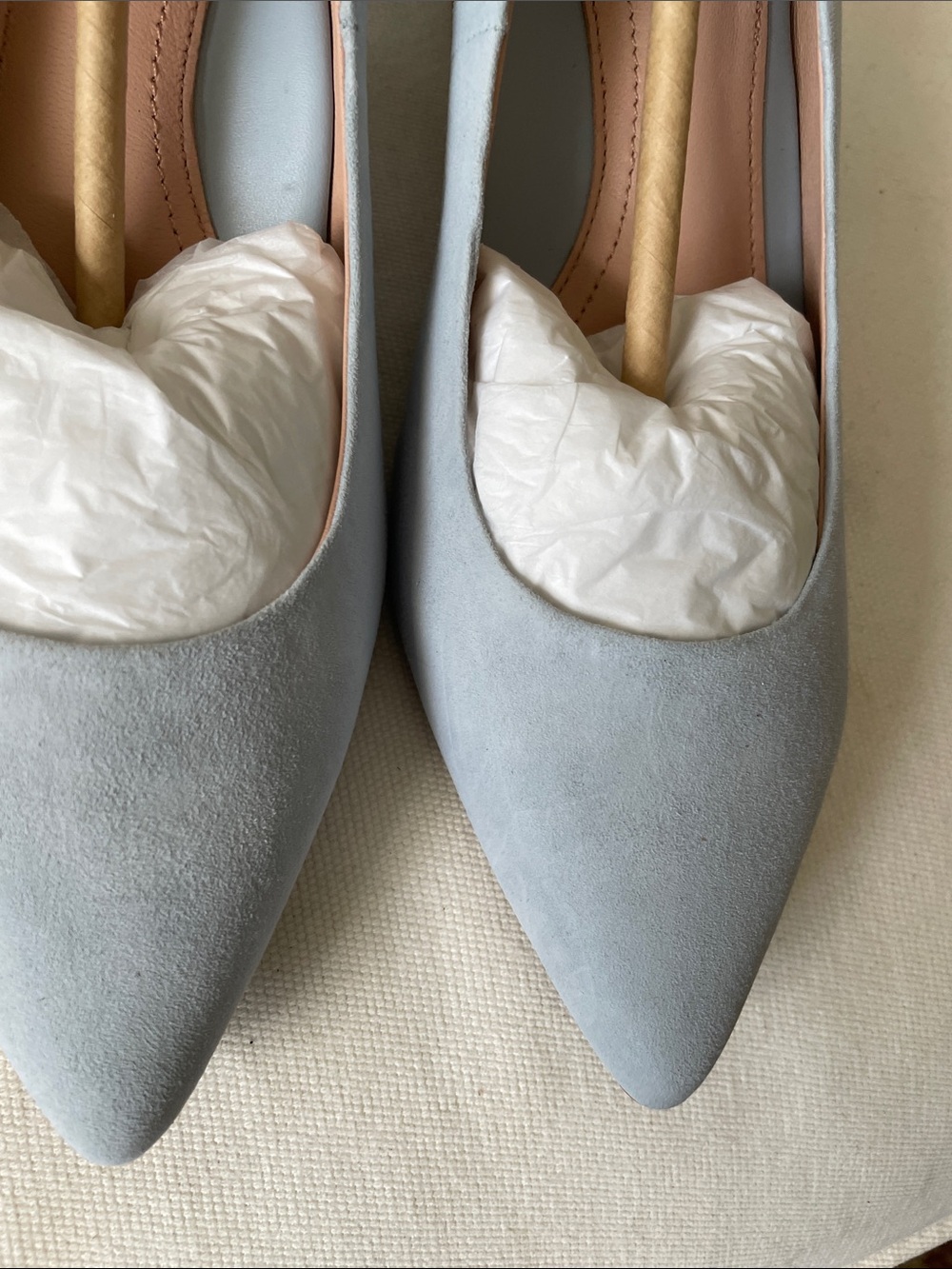 Taryn Rose Powder Blue Pointed-Toe Low Heel Pumps - Picture 6 of 7